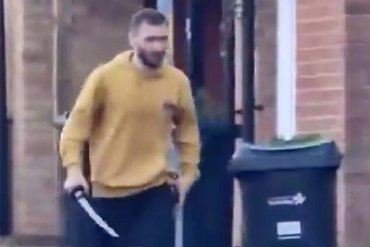 Footage of Hainualt sword attacker slashing at police shown to court