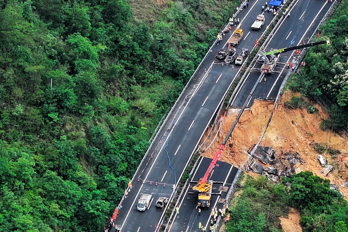 Highway collapse in China’s southern Guangdong province leaves at least 19 dead