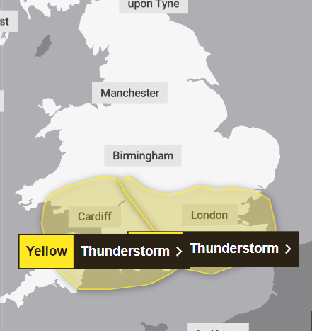 Two yellow weather warnings are in place on Wednesday
