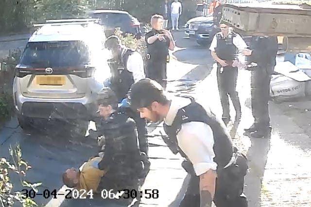 A female police officer suffered ‘horrifically serious’ arm injuries in the east London sword attack, Metropolitan Police Commissioner Sir Mark Rowley has said (PA)