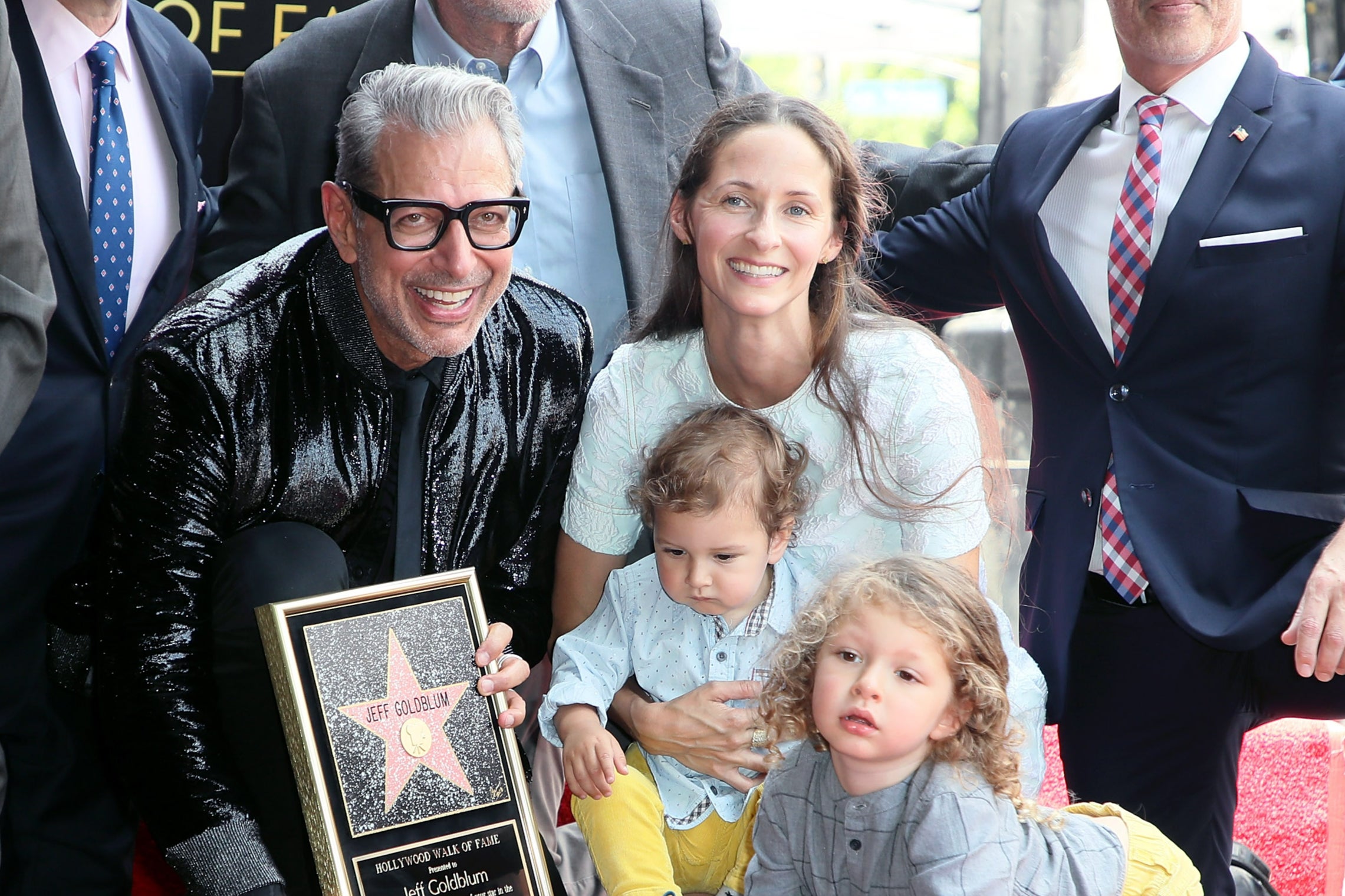 Jeff Goldblum, Emilie Livingston and their children in 2018