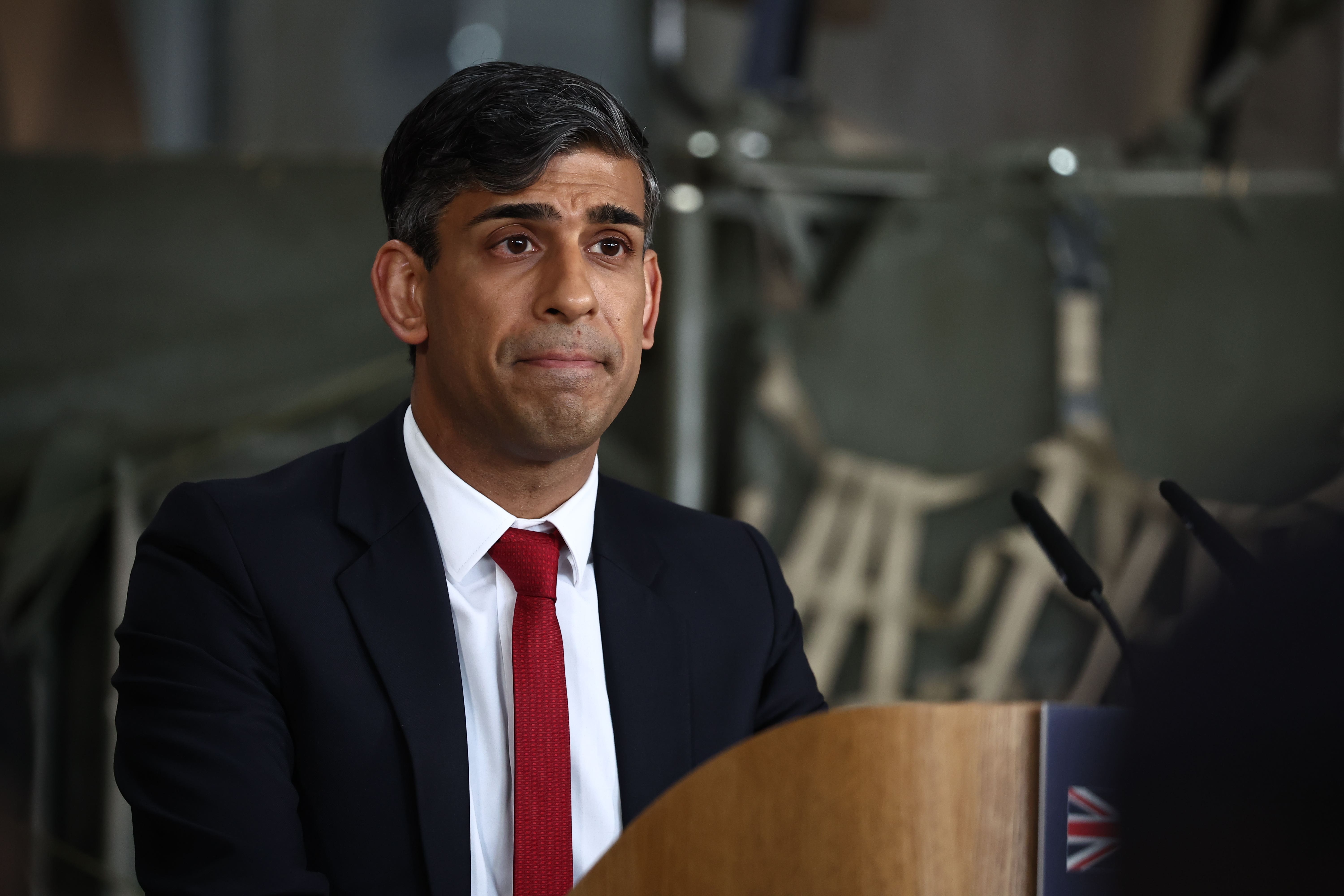 Rishi Sunak’s Conservative Party is suffering heavy losses at Thursday’s local elections (Henry Nicholls/PA)