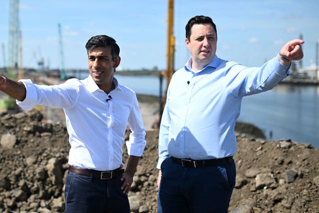 <p>Mr Sunak and Mr Houchen during a visit to see the construction works in Teesside in 2022 </p>