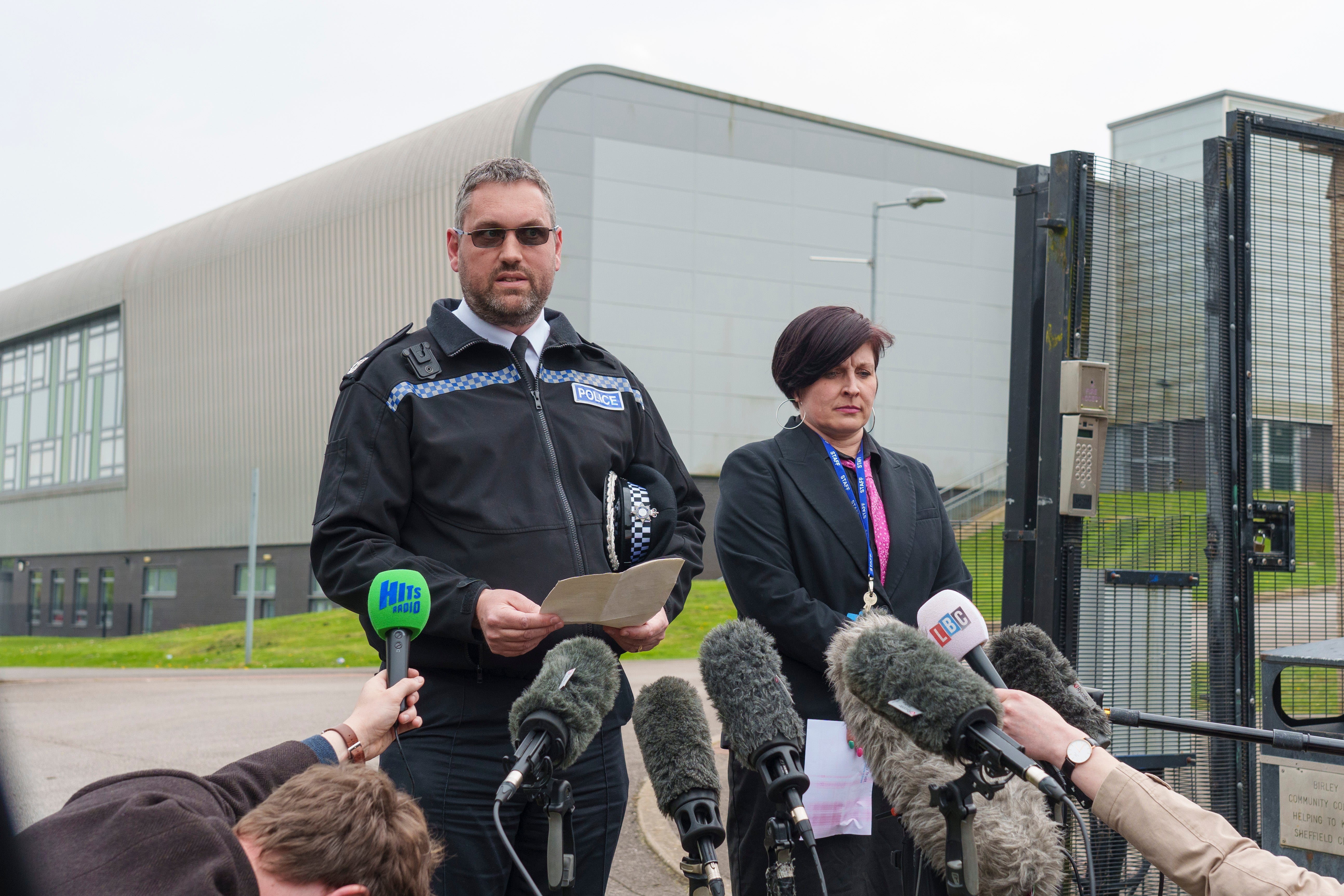 The teenager was detained following an incident at Birley Academy on Wednesday morning, South Yorkshire Police said.