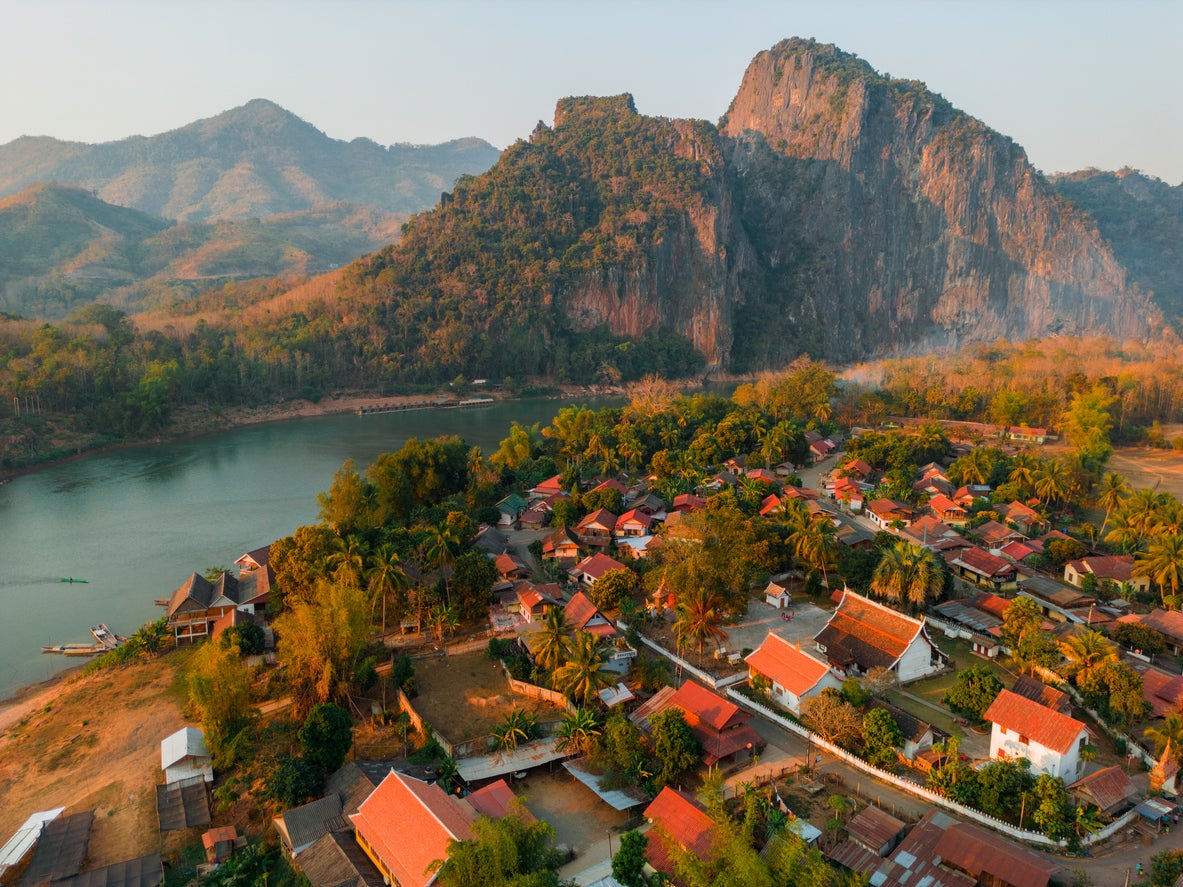 Luang Prabang is a city in Laos consisting of 58 adjacent villages sat along the Mekong River