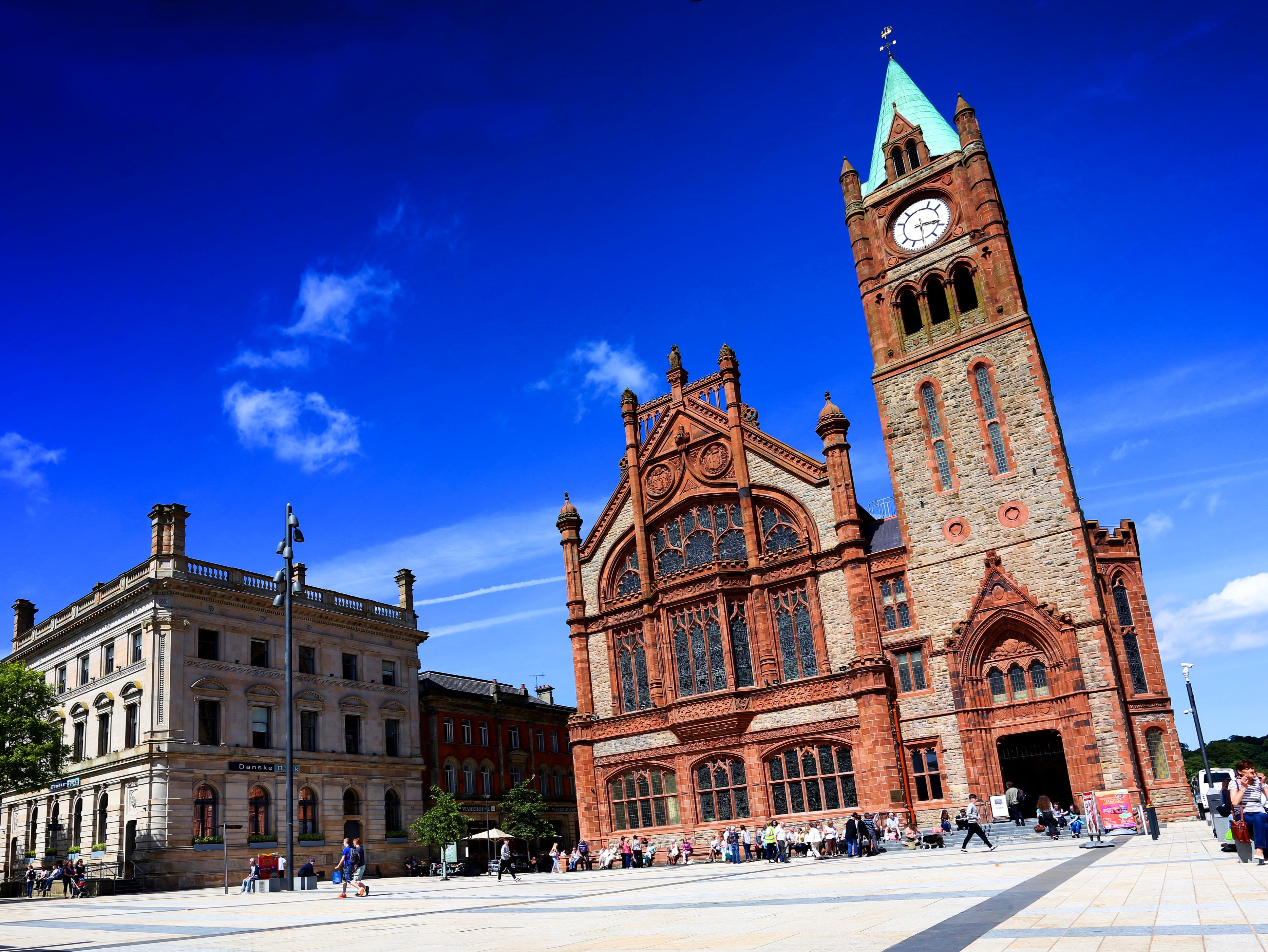 Bright outlook: The city of Derry, on an unusually sunny day