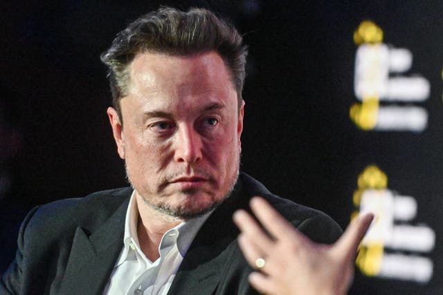 <p>Tesla CEO Elon Musk speaks during live interview with Ben Shapiro at the symposium on fighting antisemitism on 22 January 2024 in Krakow, Poland</p>