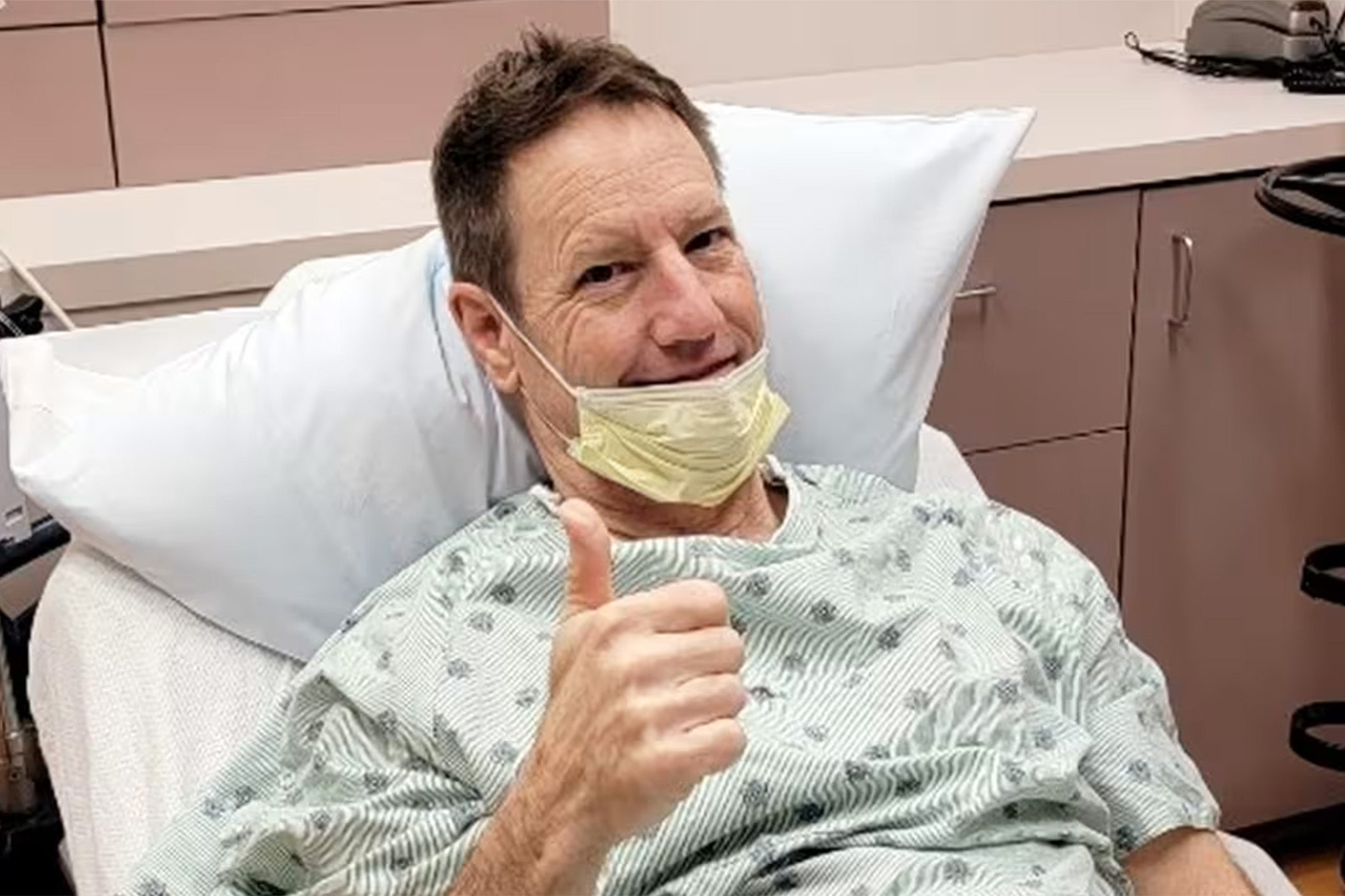 Jeff Bolle pictured in hospital