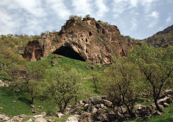 The entrance to Shanidar Cave in the Zagros mountains of northern Iraq