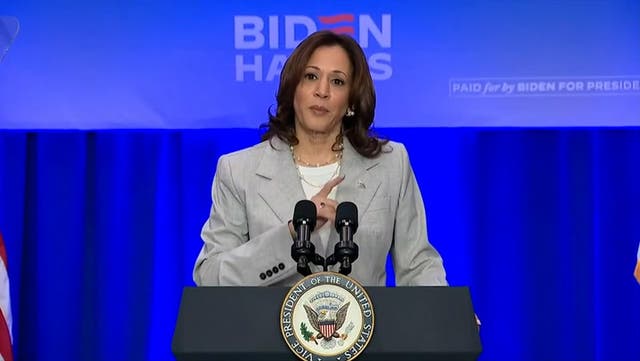 <p>Kamala Harris blasts Republican ‘extremists’ who ‘don’t know how a woman’s body works’.</p>