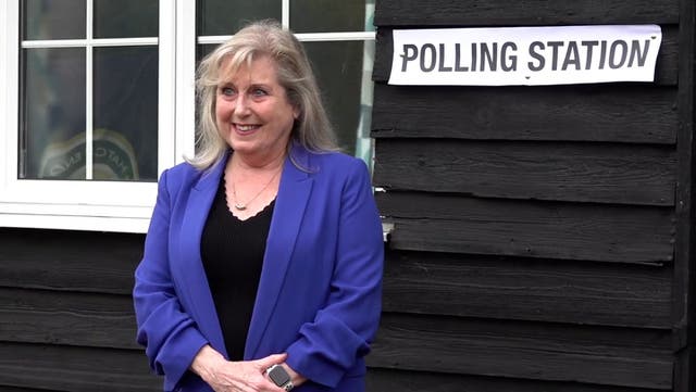 <p>Conservative London Mayor candidate Susan Hall casts vote in local election.</p>