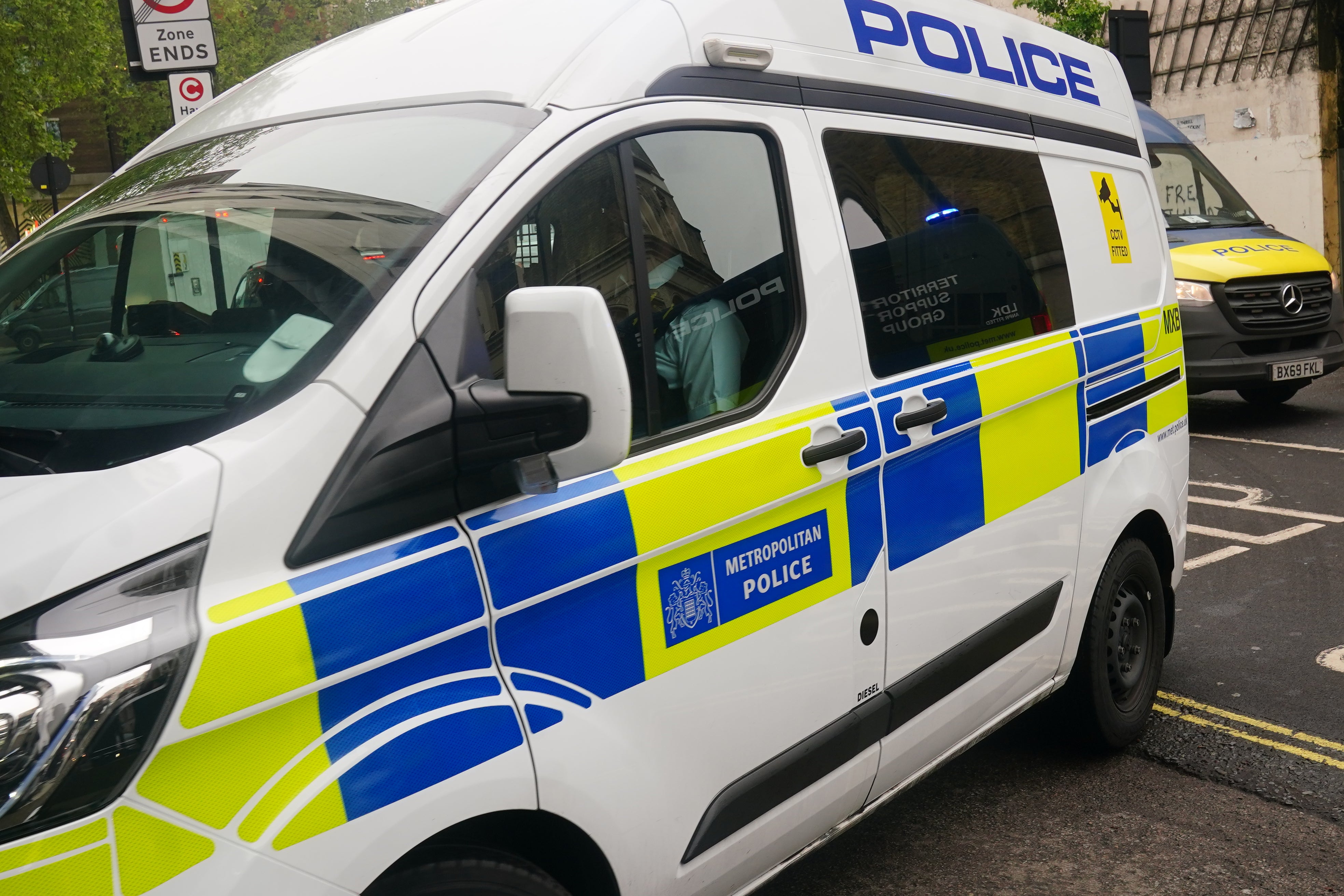 A police van arriving in court ahead of the defendant’s appearance