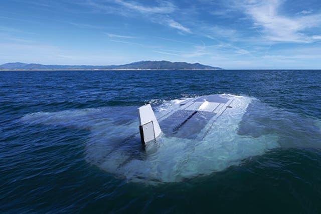 <p>The ‘manta ray’ submarine is designed to operate over long distances of water</p>