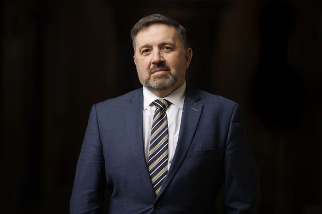 Minister for Health Robin Swann before giving evidence to his scrutiny committee in Parliament Buildings (PA)