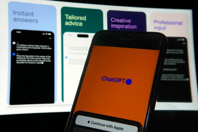 <p>OpenAI’s ChatGPT app is displayed on an iPhone in New York, 18 May, 2023</p>