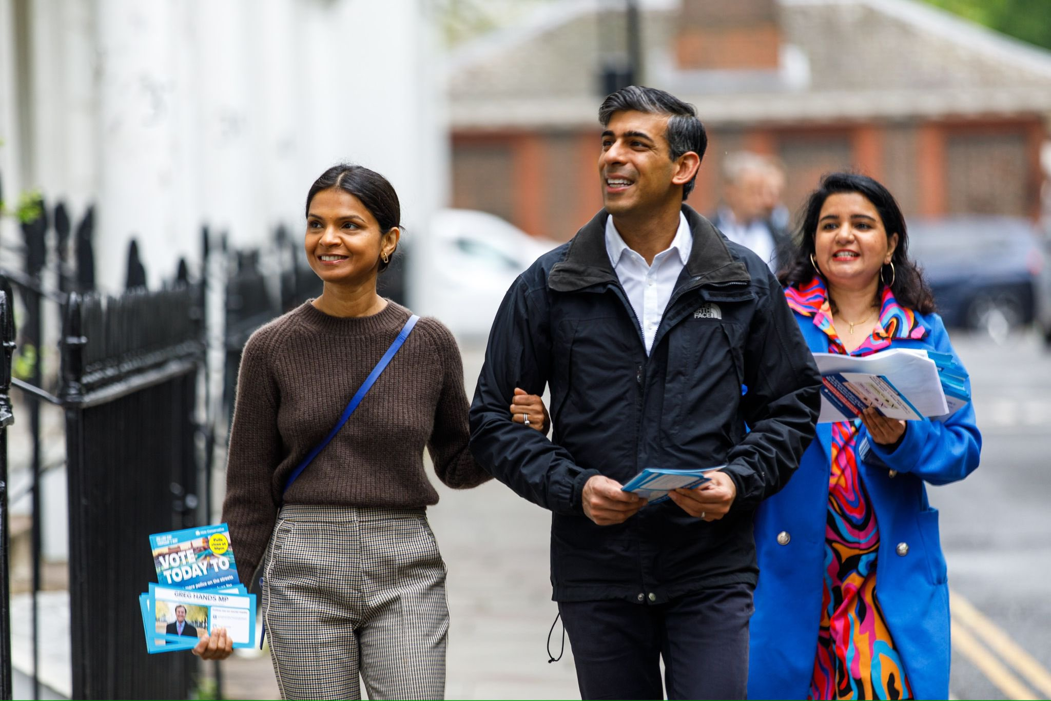 Ms Murty canvassing in Chelsea with her husband