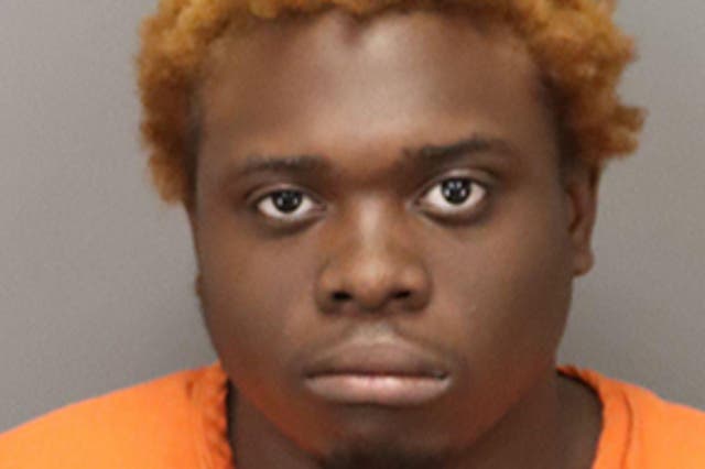 <p>Khanye Edrayieze Medley, 20, was arrested in Clearwater, Florida, on Monday after throwing fried chicken at his sister </p>