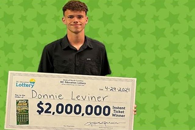 <p>Donnie Leviner, 18, won $2m on the  lottery in North Carolina</p>