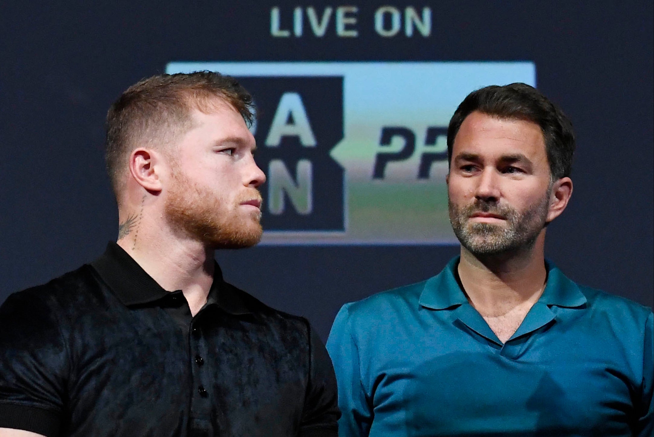 Canelo (left) with Eddie Hearn, who has promoted the Mexican in the past
