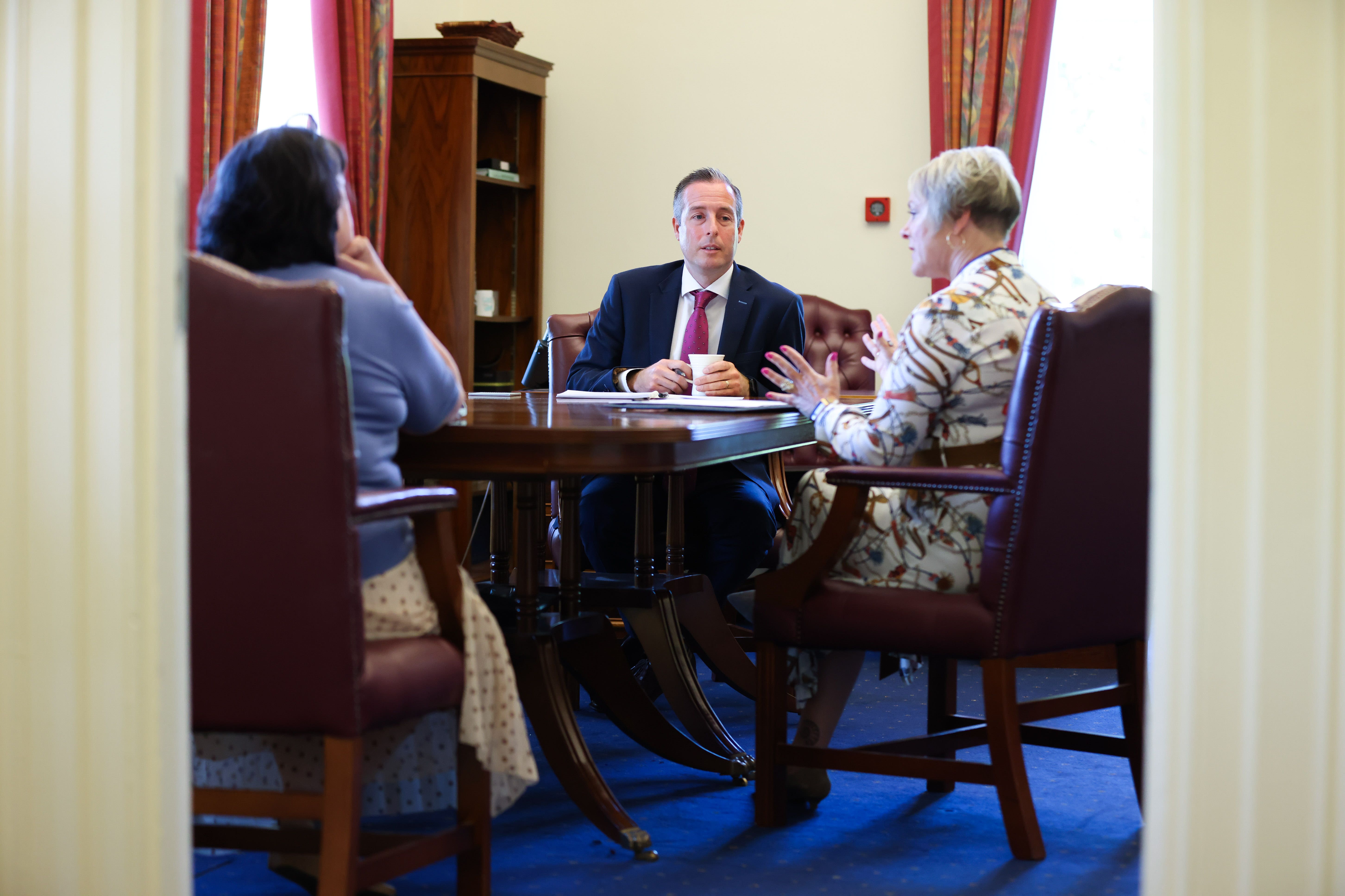 Paul Givan meeting with Jenny Pyper and other senior officials (Press Eye)