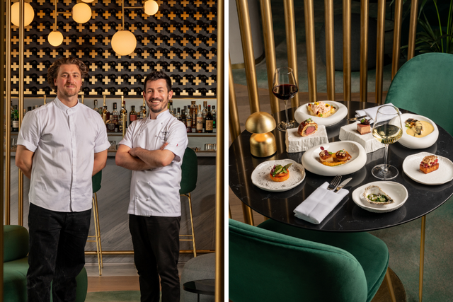 <p>Guest chef James Sharp (left) with Hithe + Seek head chef, Fabio De Paolis </p>