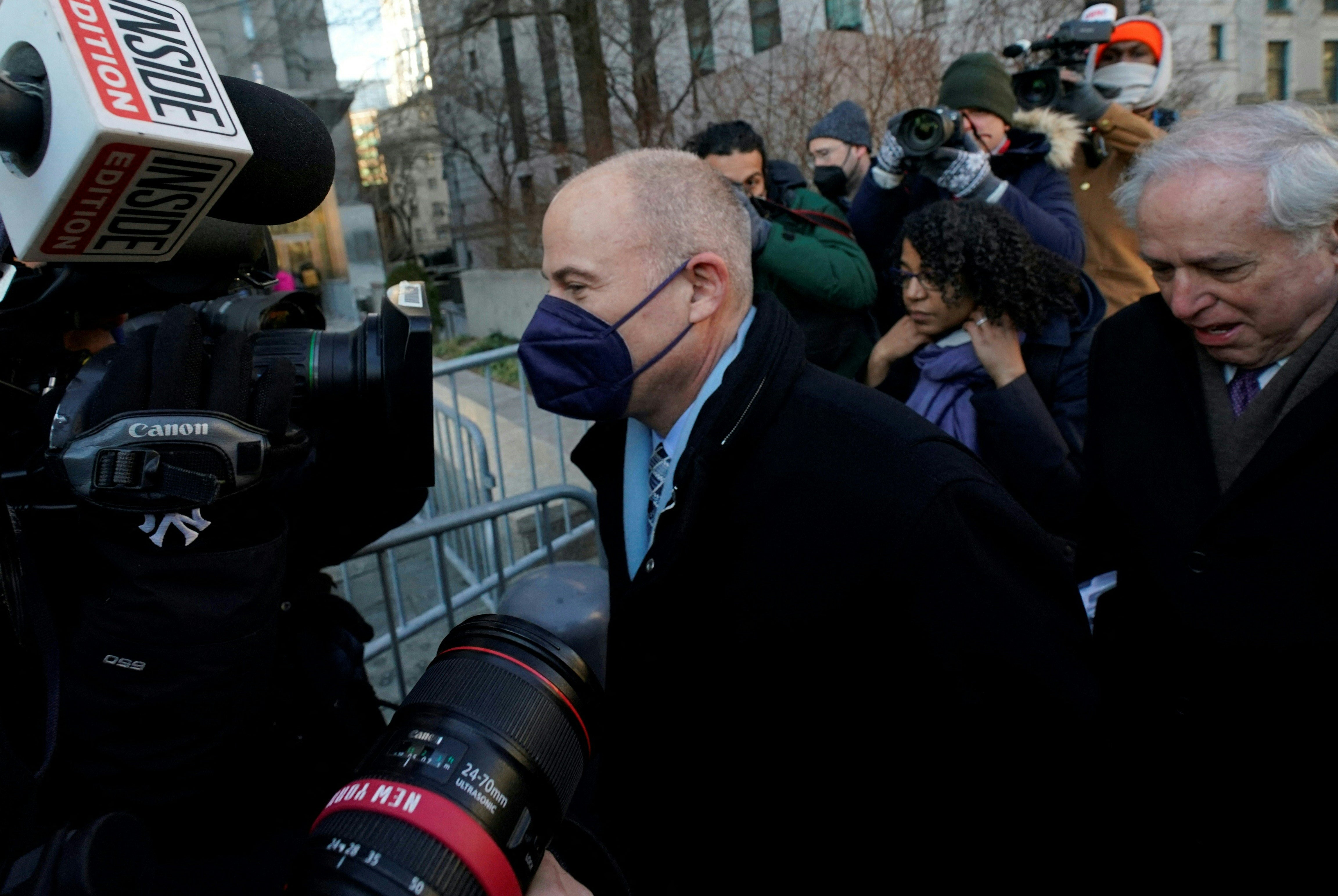 Avenatti arrives at a federal court in Manhattan for his criminal trial in January 2022