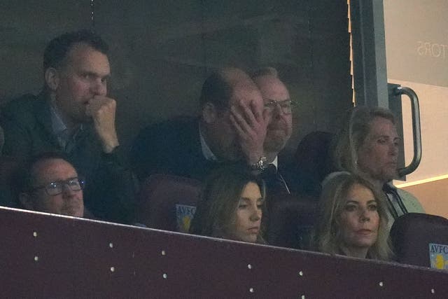 The Prince of Wales appears dejected in the stands during the match (David Davies/PA)