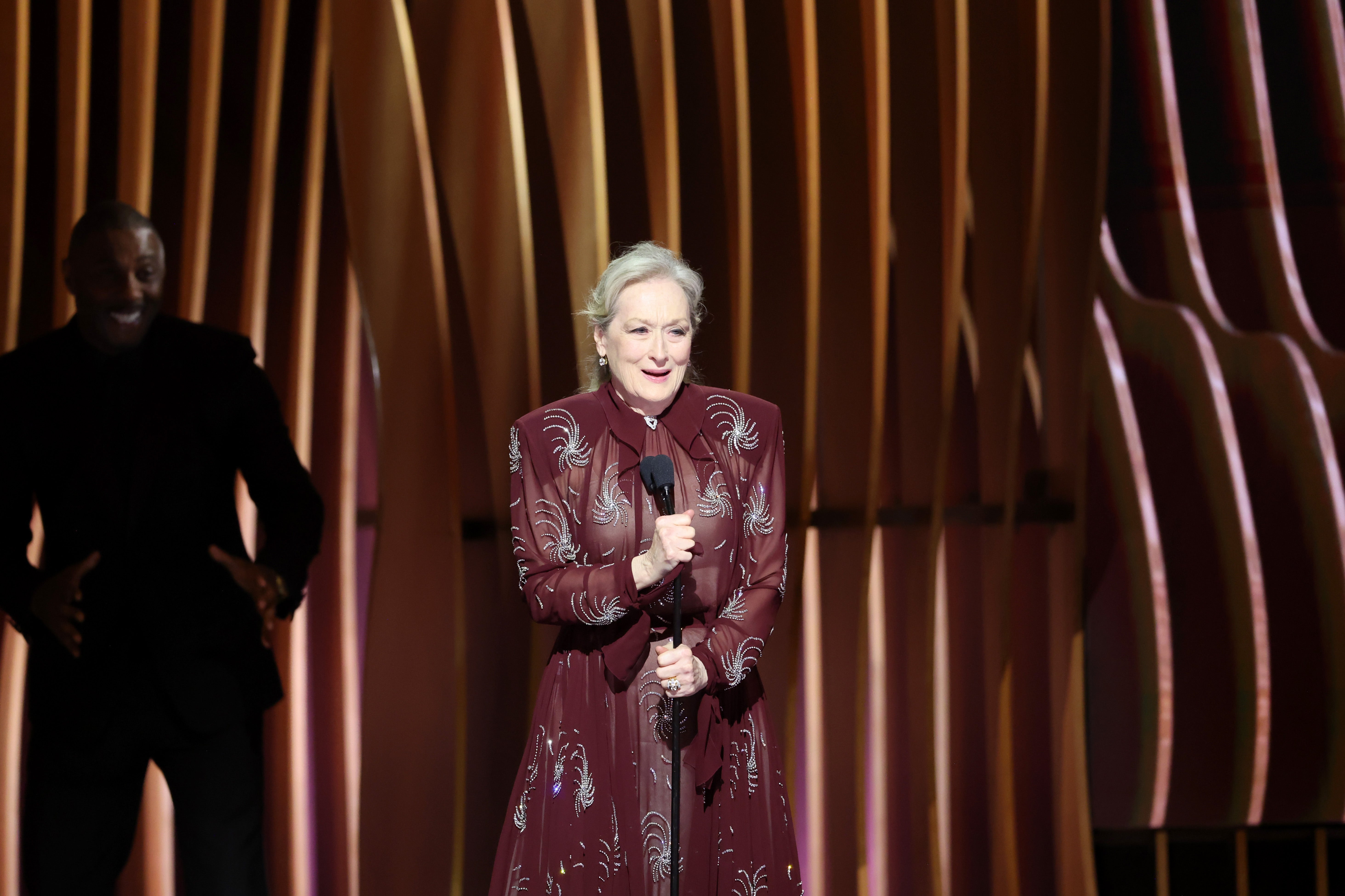 Meryl Streep speaks at the 30th Annual Screen Actors Guild Awards in Los Angeles, California, on 24 February 2024