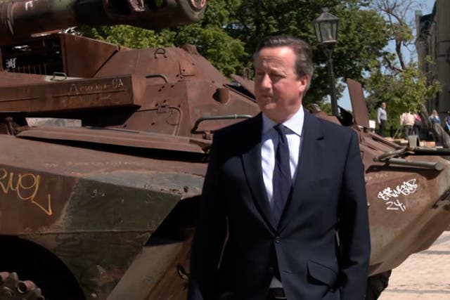 <p>Ukraine has the right to strike inside Russia, says Cameron on visit to war-torn country.</p>