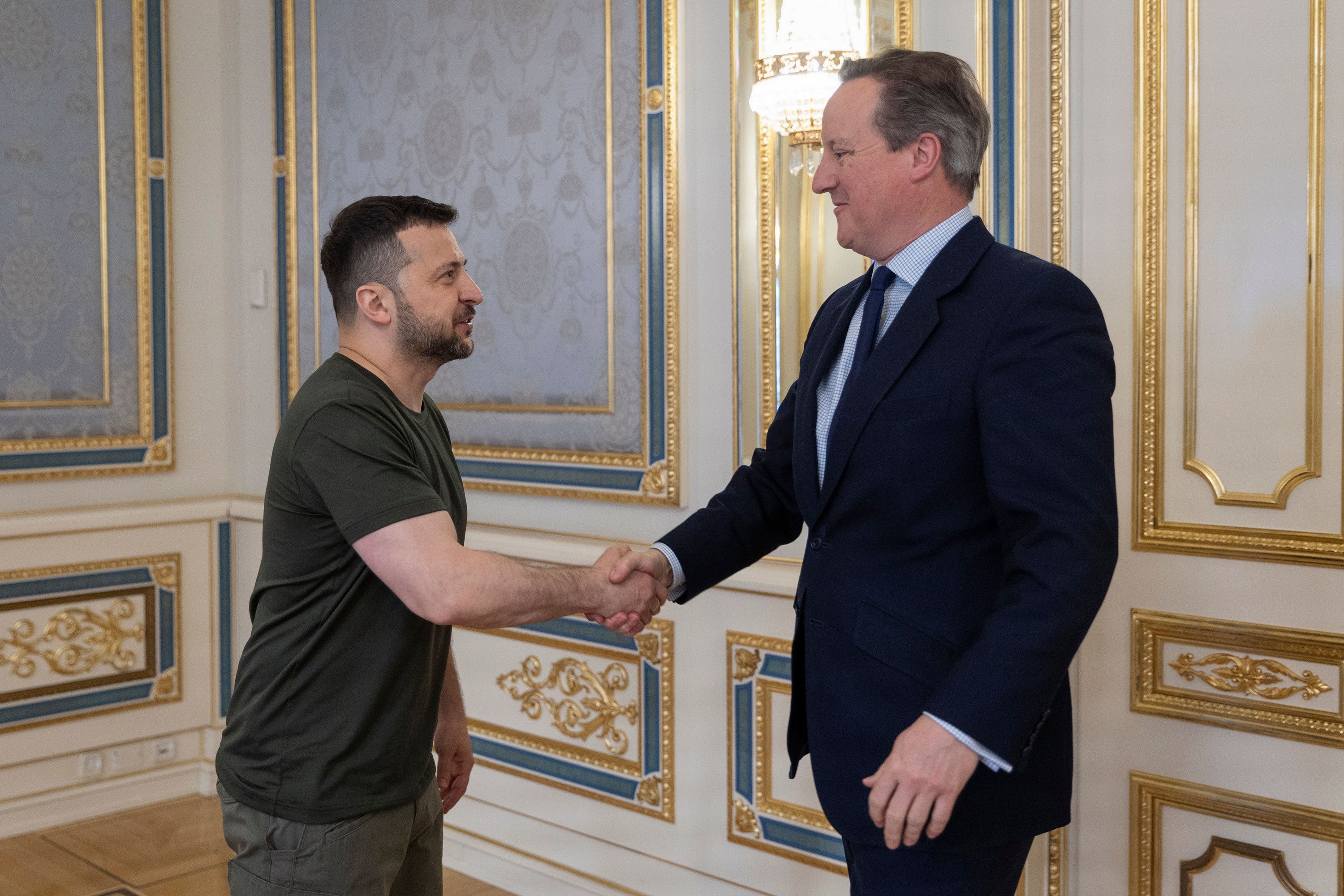 David Cameron meeting Volodymyr Zelensky in Kyiv on Friday