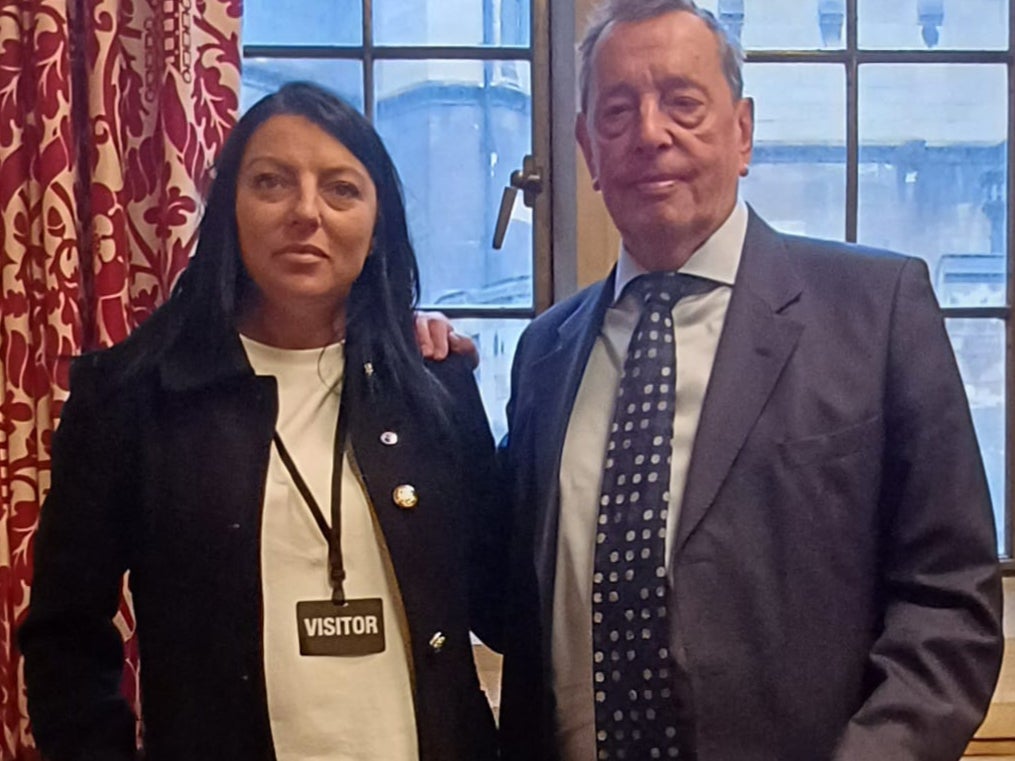 Clara White with David Blunkett, whom she turned to for help in the fight for Kayden to visit his father