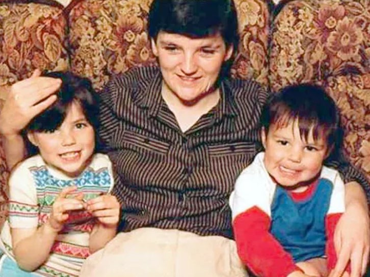 Thomas White (right) with his sister Clara and his mother Margaret in Manchester in 1985