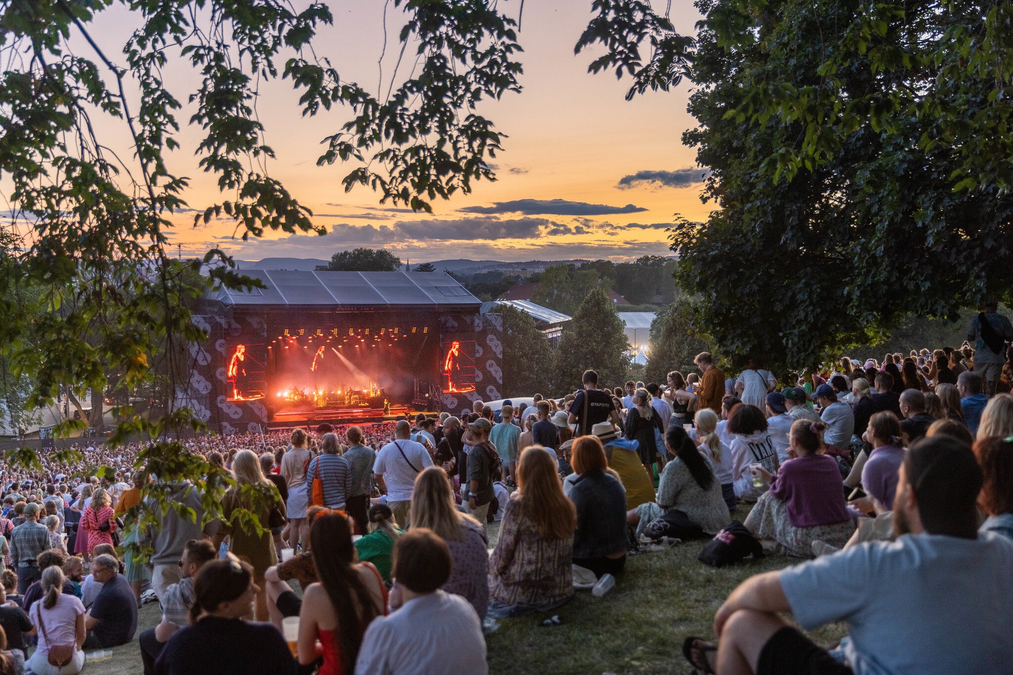 Fans watch the main stage at Oyafestivalen in Oslo
