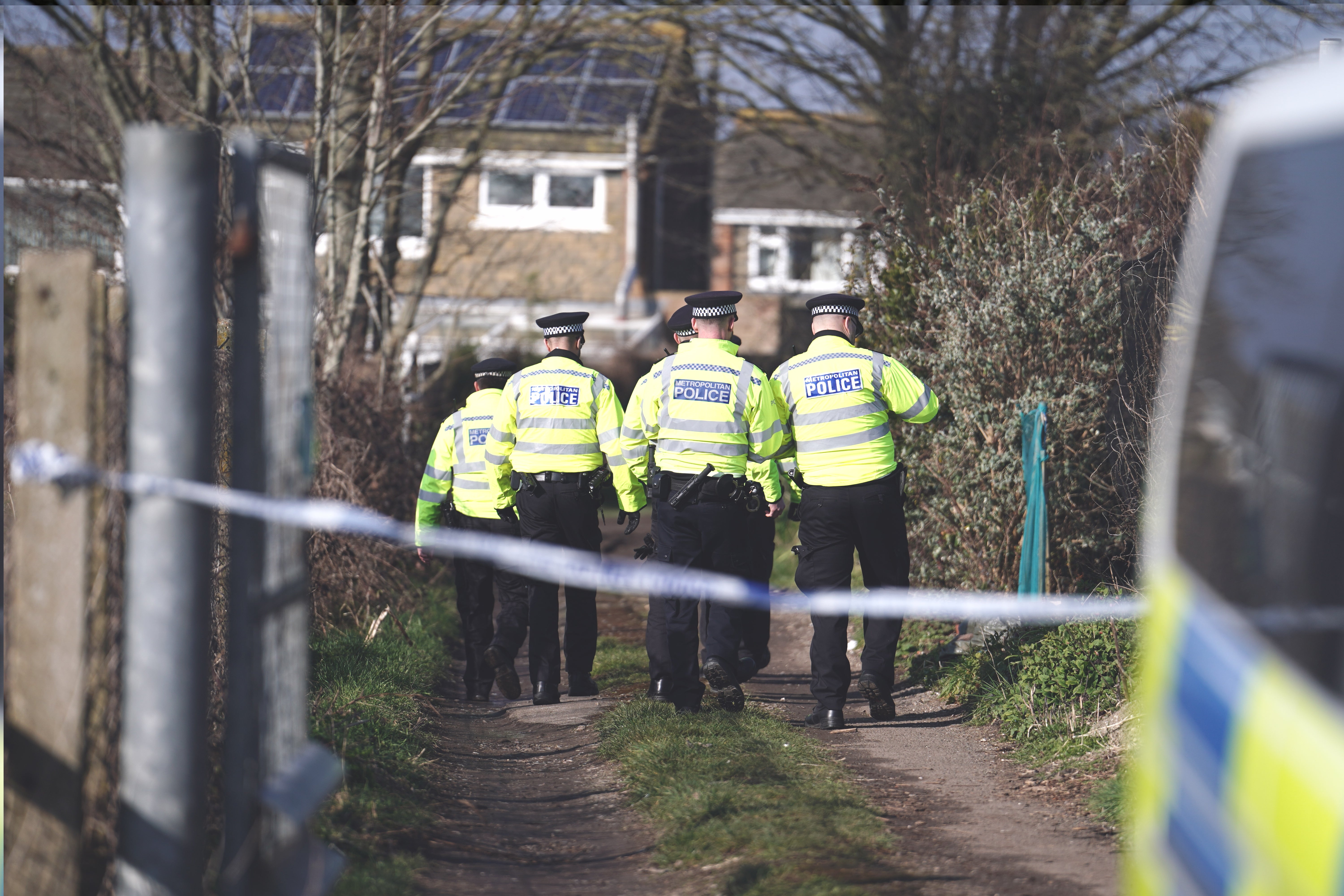 Police near the allotment where Victoria’s body was found