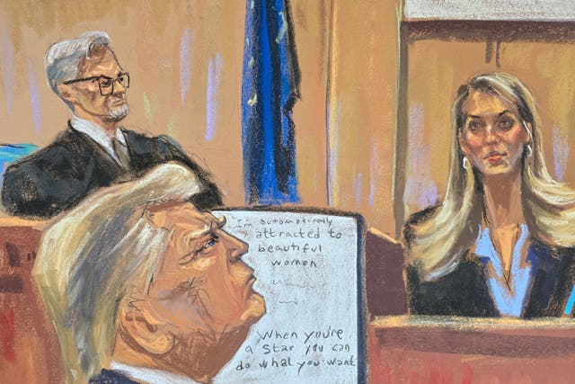 <p>Hope Hicks, a former top aide to ex-president Donald Trump, testifies during his criminal trial before Justice Juan Merchan on 3 May 2024</p>