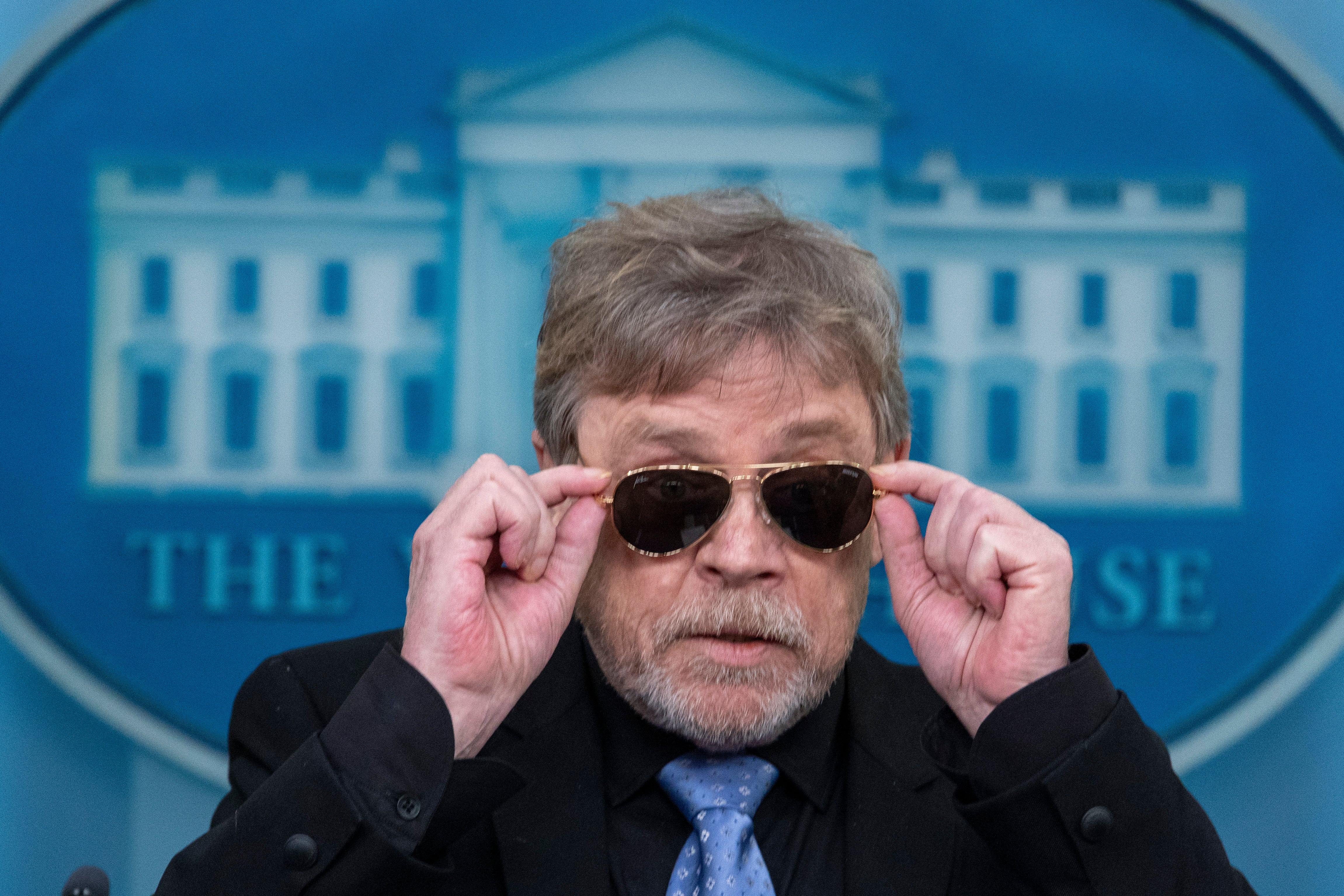Actor Mark Hamill appeared in the White House briefing room in support of President Biden earlier this month