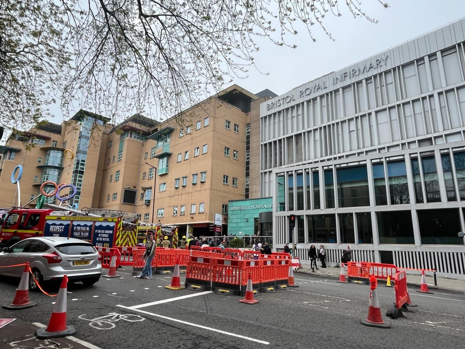 Firefighters were called to the Bristol Royal Infirmary after a critical incident was declared