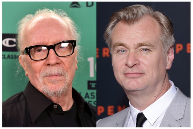 <p>John Carpenter (left) and ‘Oppenheimer’ director Christopher Nolan</p>