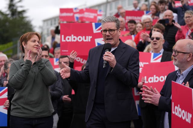 <p>Labour Party leader Sir Keir Starmer with newly elected East Midlands mayor Claire Ward during a visit to Forest Town Arena in Mansfield, East Midlands (Jacob King/PA)</p>