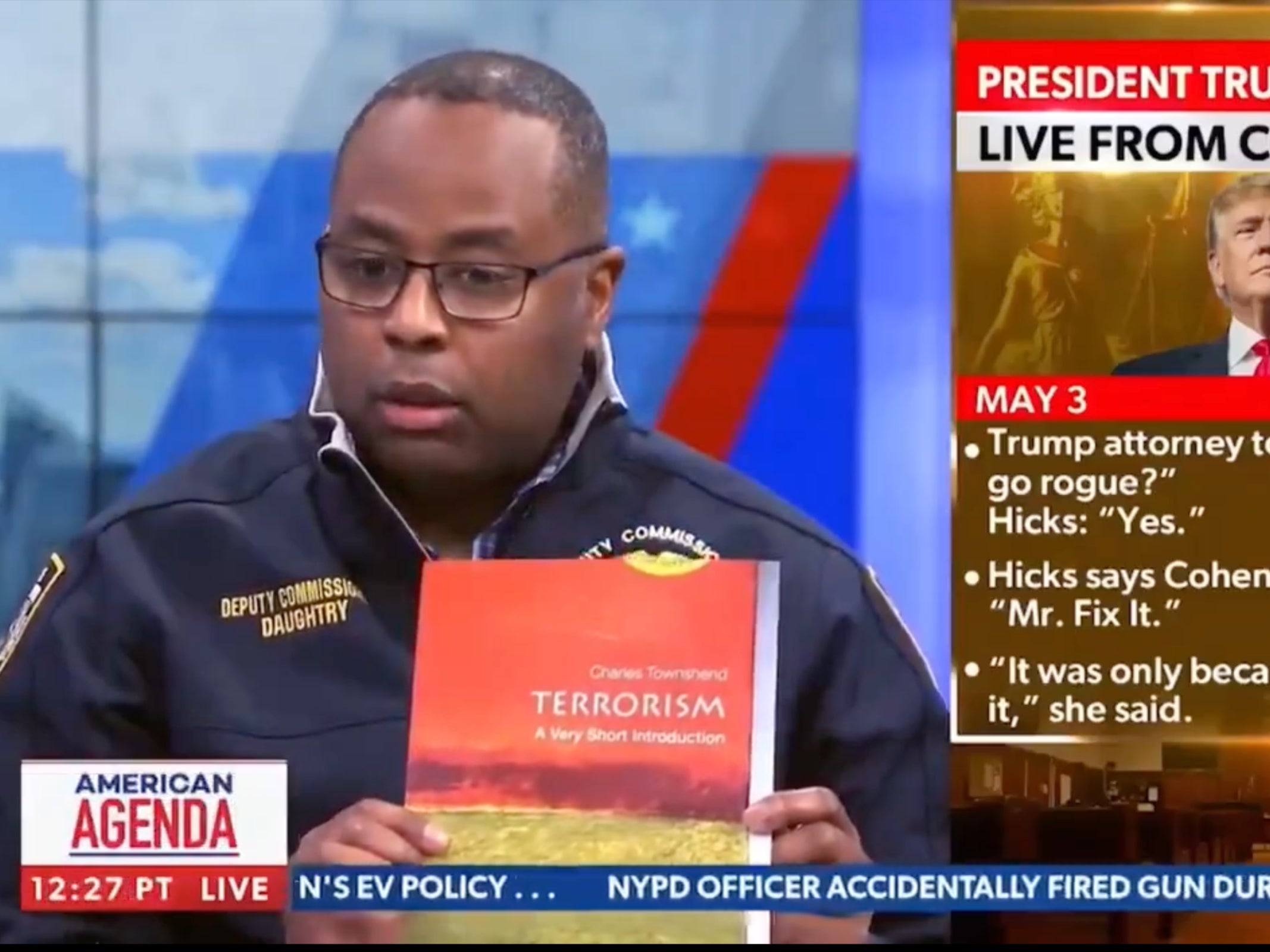 NYPD Deputy Commissioner shows terrorism book as proof of ‘outside agitators’ on Columbia’s campus