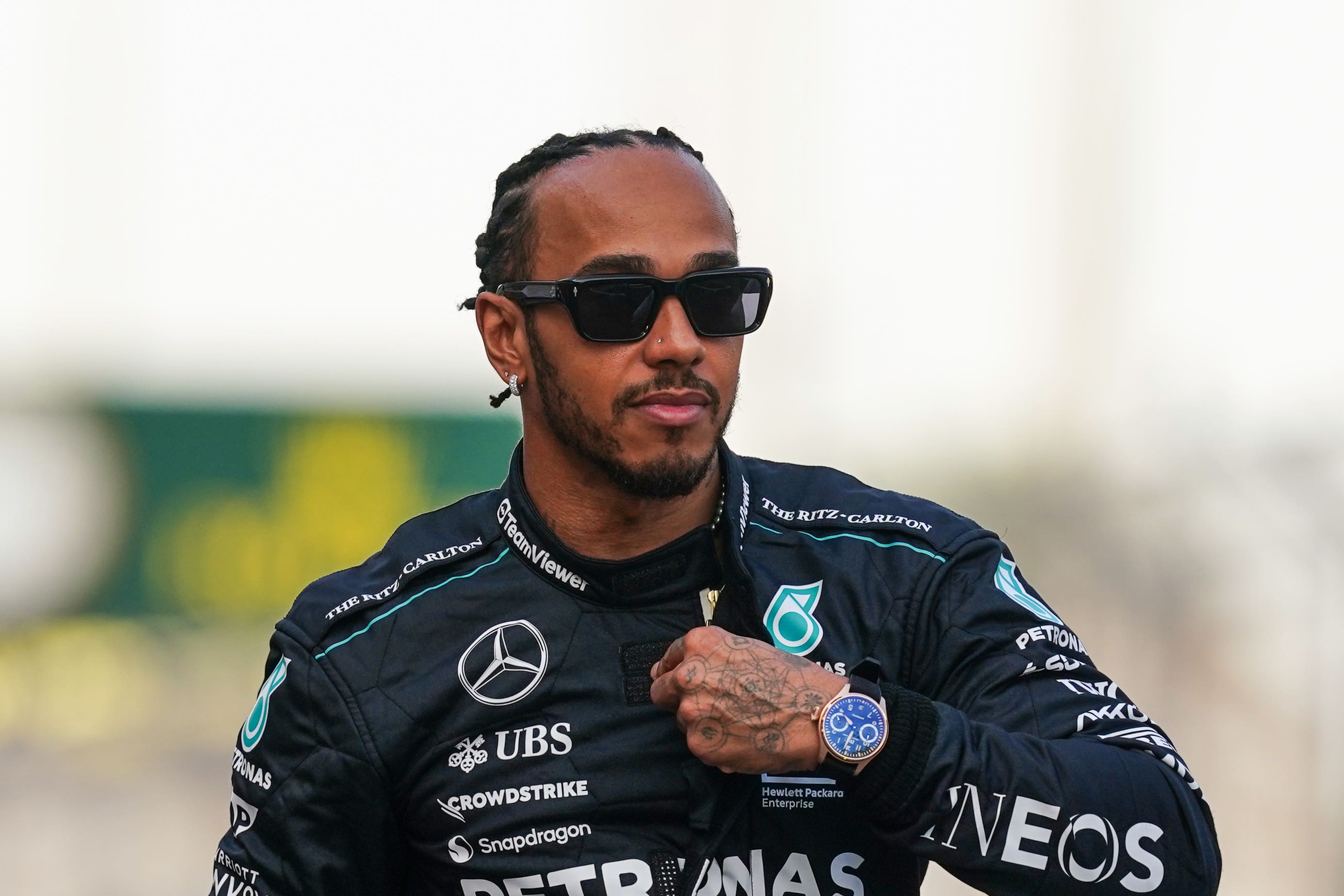 Lewis Hamilton was demoted to 16th place in the sprint race after a penalty