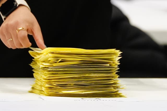 Counting takes place for the Greater Manchester mayor, one of a number of high-profile contests in this year’s elections (Peter Byrne/PA)