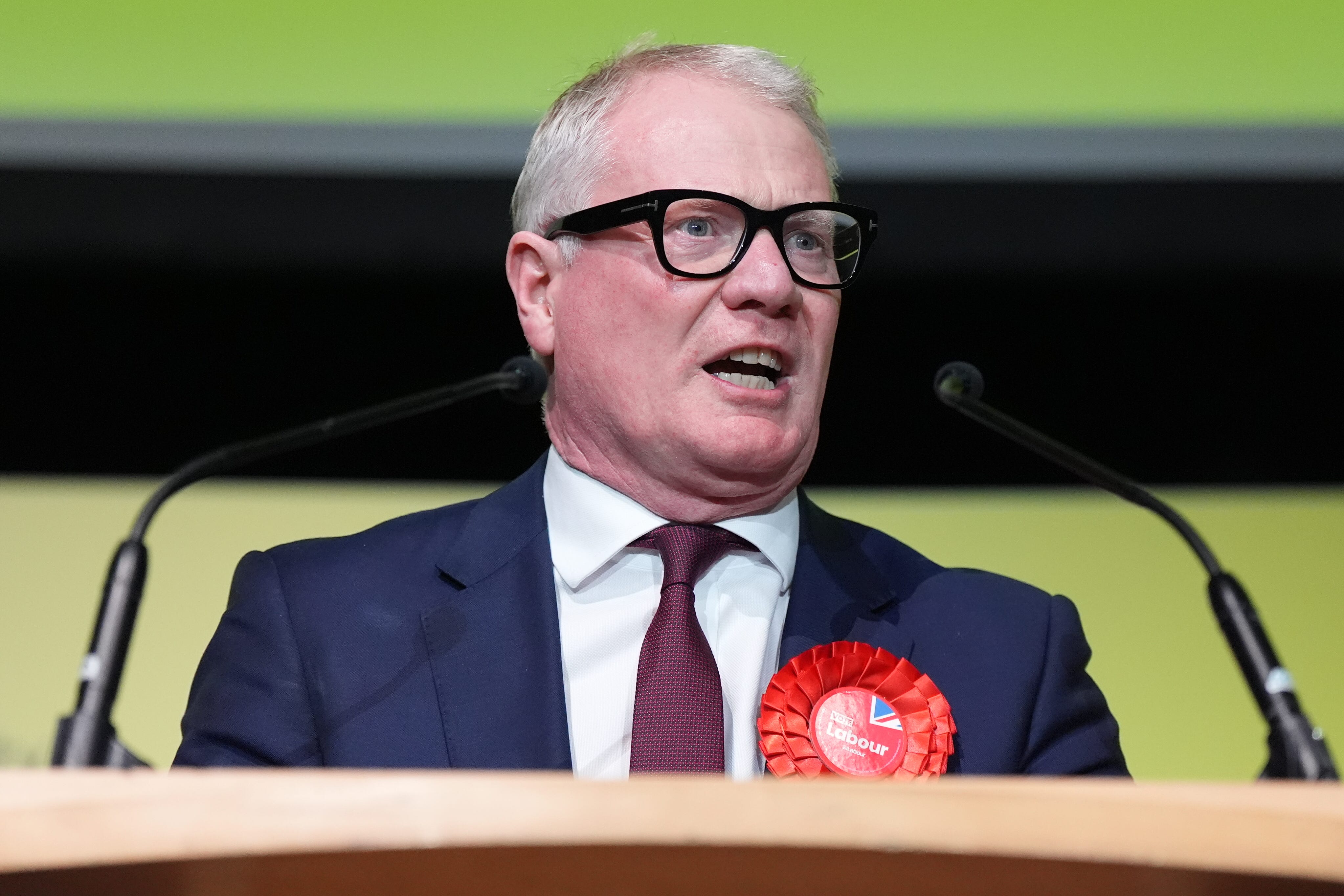 Labour’s Richard Parker speaks as he is elected as the new Mayor of West Midlands (Jacob King/PA)