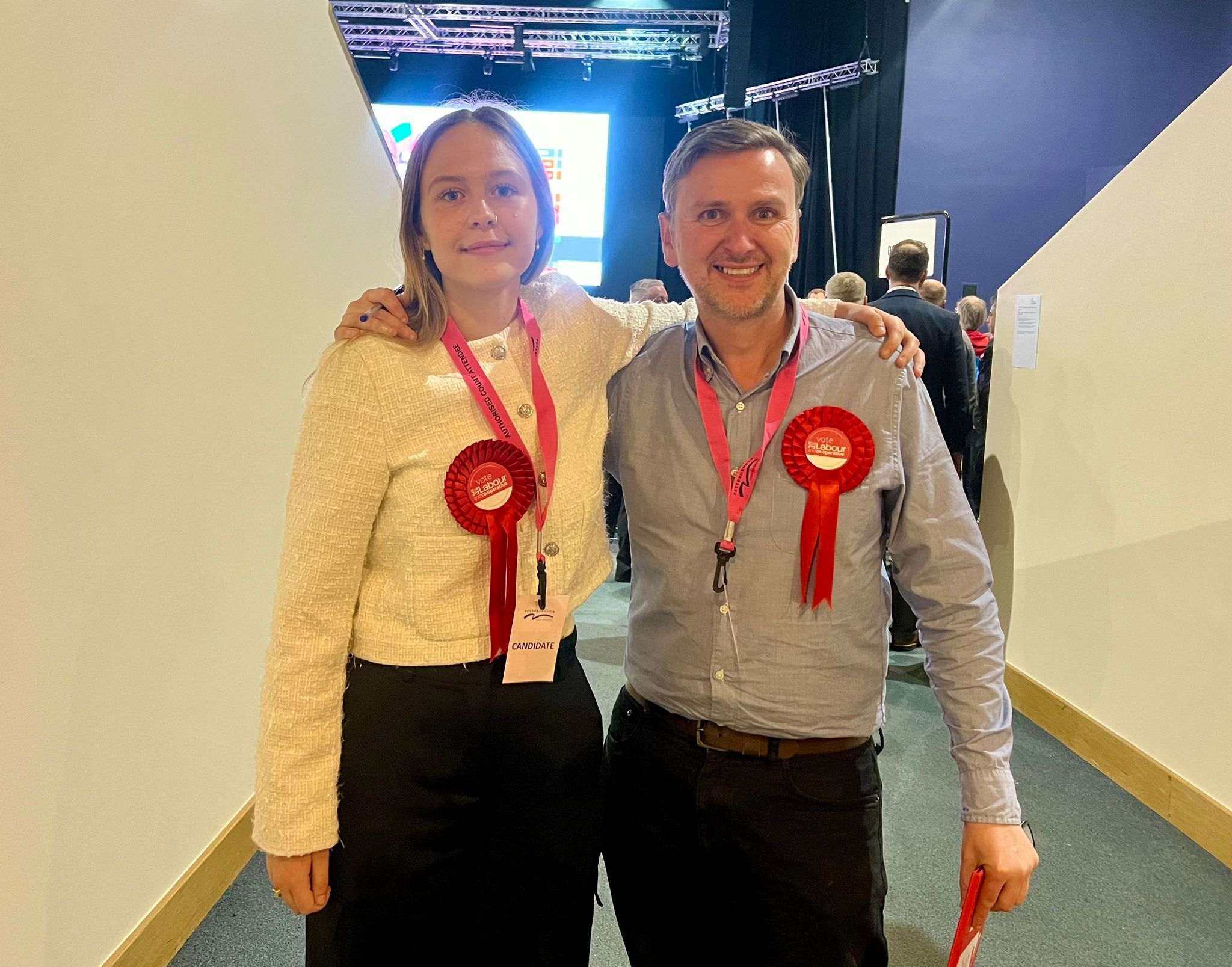 Daisy Blakemore-Creedon with Andrew Pakes, Labour’s candidate for Peterborough in the coming general election