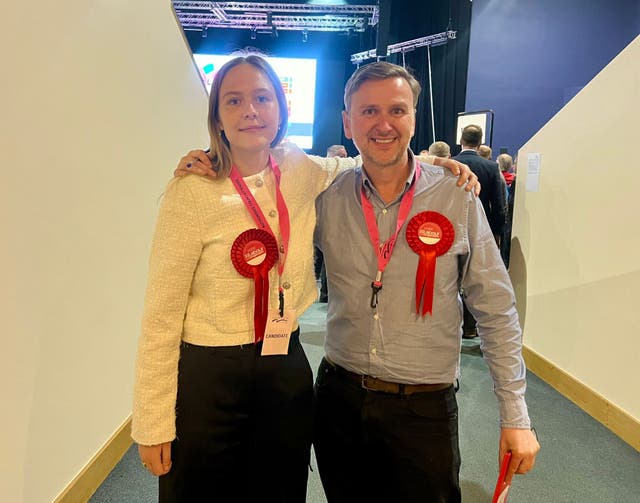 <p>Daisy Blakemore-Creedon with Andrew Pakes, Labour’s candidate for Peterborough in the coming general election </p>