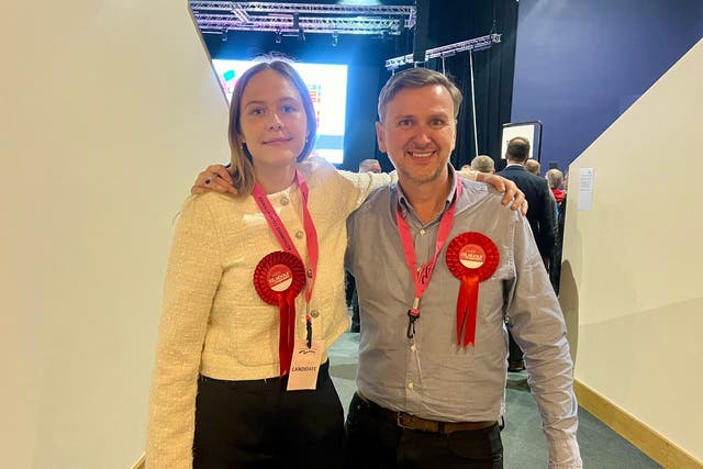 <p>Daisy Blakemore-Creedon with Andrew Pakes, Labour’s candidate for Peterborough in the coming general election </p>