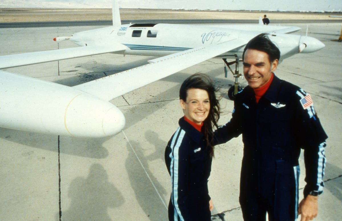  Burt Rutan was alarmed to see the plane he had designed was so loaded with fuel that the wing tips started dragging along the ground as it taxied dow