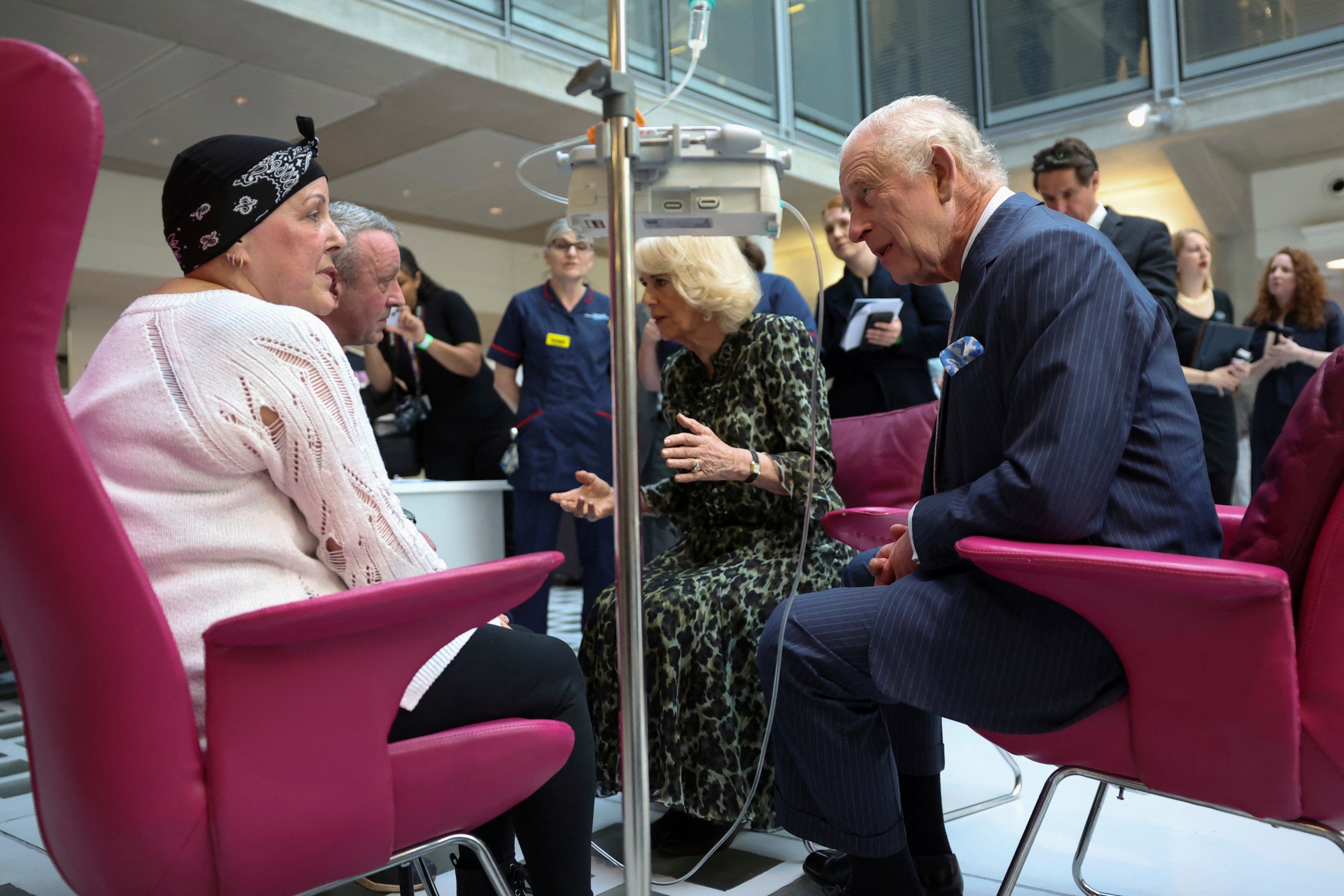 King Charles met with fellow cancer patients after being declared well enough to return to work.