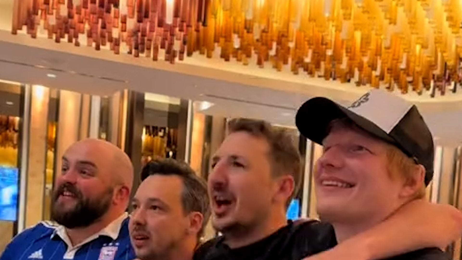 <p>Ed Sheeran parties with Ipswich Town fans in Miami as team gets promoted</p>