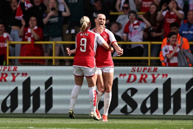<p>Stina Blackstenius’ late double snatched a dramatic victory for Arsenal </p>